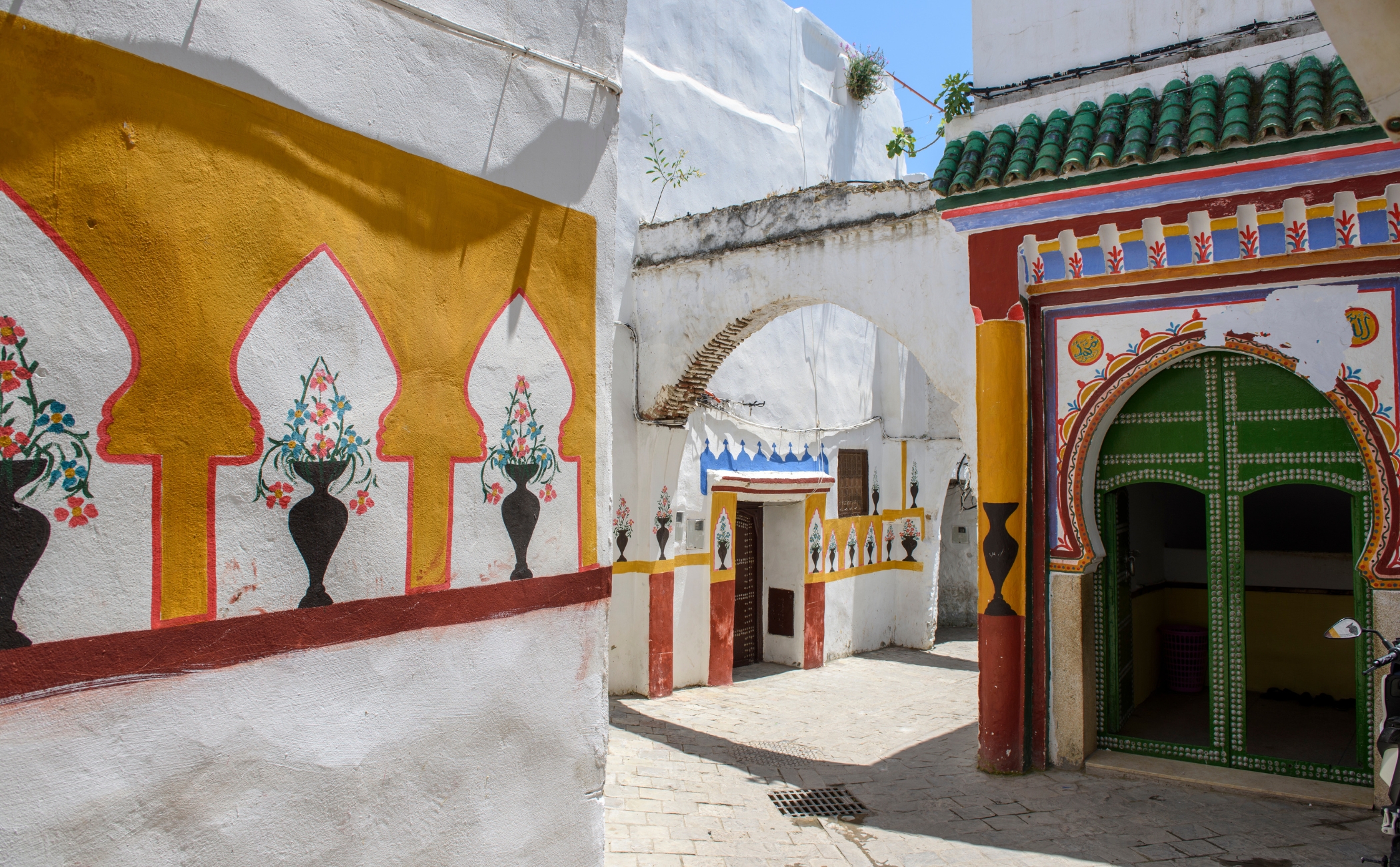 Street of Tetouan, Morocco, entrance of a mosque