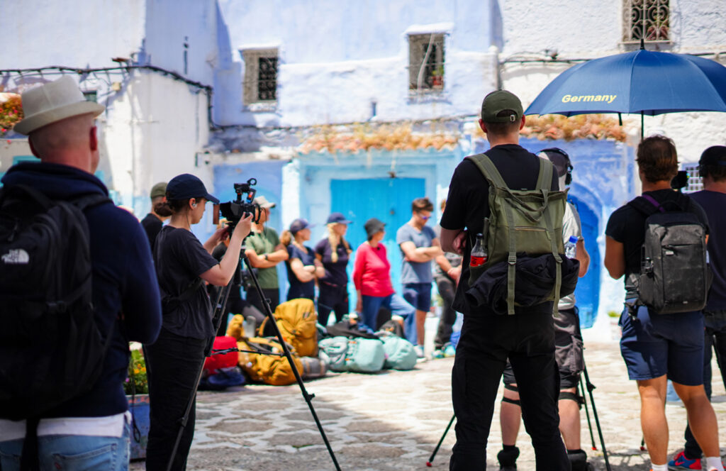On-set moments from race across the world sverige - Marrakech Film Production